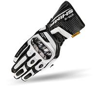 SHIMA STR-2 Motorbike Gloves Mens Leather Long Biker Armoured Protectors Motorcycle Perforated Ventilated Cool Reinforced Touchscreen Motorsport Glove Motorbikes Summer Autumn (Mens, White, M)