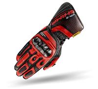 SHIMA STR-2 Motorbike Gloves Mens Leather Long Biker Armoured Protectors Motorcycle Perforated Ventilated Cool Reinforced Touchscreen Motorsport Glove Motorbikes Summer Autumn (Mens, Black/Red, L)