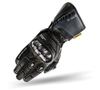SHIMA STR-2 Motorbike Gloves Mens Leather Long Biker Armoured Protectors Motorcycle Perforated Ventilated Cool Reinforced Touchscreen Motorsport Glove Motorbikes Summer Autumn (Mens, Black, L)