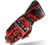 SHIMA STR-2 Motorbike Gloves Mens Leather Long Biker Armoured Protectors Motorcycle Perforated Ventilated Cool Reinforced Touchscreen Motorsport Glove Motorbikes Summer Autumn (Mens, Black/Red, XXL)