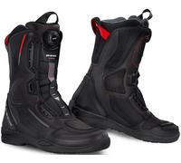 SHIMA STRATO LADY Motorcycle Boots for Women - Vented, Reinforced Lightweight Long Biker Riding Boots with ATOP Fast-Closure System, Ankle Protection, Non-slip Sole, Reflective Panels (Black, 8)