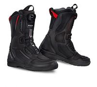 SHIMA STRATO LADY Motorcycle Boots for Women Vented, Reinforced Lightweight Long Biker Riding Boots with ATOP Fast-Closure System, Ankle Protection, Non-slip Sole, Reflective Panels (Black, 6)
