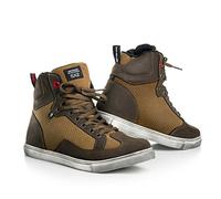 SHIMA SX-2 Motorcycle Shoes for men Leather, Breathable, Reinforced Street Riding Shoes with Ankle Support, Anti-Slip Sole, Gear Pad (Brown, 8)