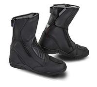 SHIMA Terra Lady Women's Motorcycle Stiffles, Reinforced Leather Motorcycle Shoes with Side Zip, Ankle Support, Non-Slip Sole, Gear Stick (Black, 36)