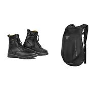 SHIMA THOMSON Lady, Motorbike Boots for Women | Reinforced Leather Womens Biker Boots with Side Zipper, Ankle Support, Anti-Slip Sole, Gear Shift Handle (Black, 6,5)