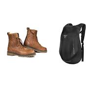 SHIMA THOMSON Lady, Motorbike Boots for Women | Reinforced Leather Womens Biker Boots with Side Zipper, Ankle Support, Anti-Slip Sole, Gear Shift Handle (Brown, 5)
