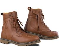 SHIMA THOMSON Motorbike Boots for Men Ventilated Leather Shoes Side Zipper Summer Motorcycle Short Ankle Protector (Brown, 9)