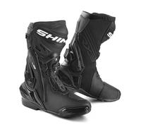 SHIMA VRX-3 Men, Motorbike Boots for Men - Reinforced Leather Mens Biker Boots with ATOP closure, Side Zipper, Ankle Support, Anti-Slip Sole, Gear Shift Handle (Black, 9)