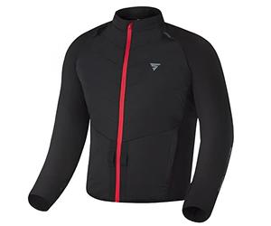 SHIMA WARMUP men's motorbike jacket quilted jacket with insulation layer and windproof fabric on sleeves (Black, XL)