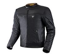 SHIMA WINCHESTER 2.0 Motorcycle Jacket for Men Classic Leather Biker Jacket with CE Back, Shoulder, Elbow Protectors, reinforced double seams (Mens, Black, M)