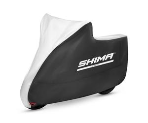 SHIMA X-COVER Motorbike Cover Waterproof Outdoor Motorcycle Shelter Covers Outside Rain Large Dustproof Rainproof UV Lock Holes All Season Motor Bike Scooter (Black, S)