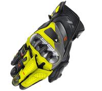 SHIMA XRS-3 Motorbike Gloves Men Leather Short Sport Biker Armoured Protectors Motorcycle Perforated Ventilated Reinforced Touchscreen Motorsport Glove Racing Motorbikes (Mens, Yellow Fluo, XL)