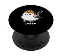 Shimaenaga bird Halloween pumpkin hat Hokkaido snow fairy PopSockets Adhesive PopGrip