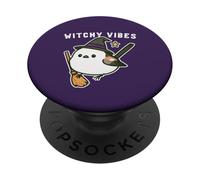 Shimaenaga bird Halloween Witchy Vibes Hokkaido snow fairy PopSockets Adhesive PopGrip