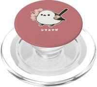 Shimaenaga with cherry blossom Hokkaido snow fairy bird PopSockets PopGrip for MagSafe