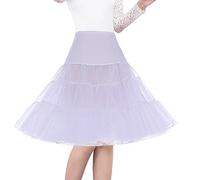 SHIMALY Women's 50s Vintage Petticoat 26" Crinoline Rockabilly Tutu Skirt Slip