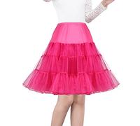 SHIMALY Women's 50s Vintage Petticoat 26" Crinoline Rockabilly Tutu Skirt Slip