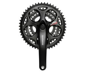 SHIMANO A073C Chain Set - Black, 50/39/30 Teeth/Small
