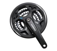 Shimano FC-M311 Altus square taper chainset, 48/38/28T, with chainguard, 175 mm, Black