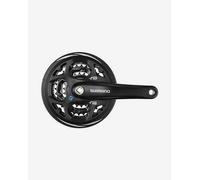 Shimano FC-M311 Altus square taper chainset, 48/38/28T, with chainguard, 175 mm, Black