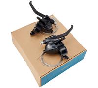 SHIMANO Altus ST-EF41 EZ fire plus STI set for V-brakes, 3x7-speed, 2-finger lever, black One Size,STEF41P7AL