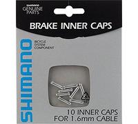 SHIMANO Brake Cable End Cap 10 Pack (1.6mm) | Alloy Brake Cable Tips - 10 Pack, Fray-Preventing End Crimps