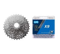 Shimano CASSETTE HG400 9 speed 1132 KMC Unisexs X9 Chain Grey 114 Link