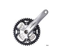 SHIMANO Deore FC-M590E 2 Piece Design Chain Set - Black, 48/36/26 Teeth/Large