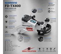 Shimano FD-TX800 Tourney TX front derailleur, top swing, dual pull, for 42/48T, 66-69