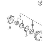 Shimano Spares FH-M785 left hand lock nut and cone, M14 with dust cover