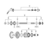 Shimano FH-T610 complete quick release, 173 mm