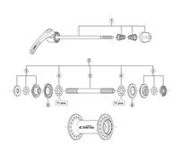 Shimano HB-2400 complete quick release, 129 mm