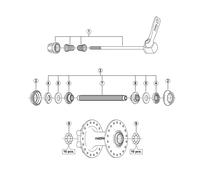Shimano HB-M525 complete axle assembly M10 108 mm