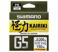 Shimano Kairiki G5 Hi-Vis 5-Strand Braid Orange 150 m - Diameter 0.18 mm - R.6.9 kg - LDM51UE170150H