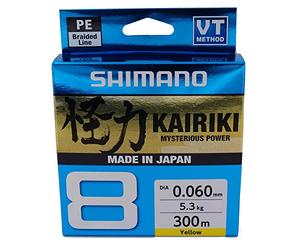 Shimano Line Kairiki 8 300m 0.06mm 5.3kg Yellow Fishing Line