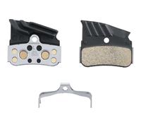SHIMANO N04C disc pads and spring, alloy/stainless back with cooling fins, metal sintered, Black, One Size