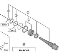 Shimano PD-R9100 pedal axle assembly, left hand