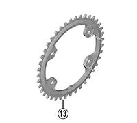 Shimano Grx Rx810 Bcd 80 Chainring Grey 40t 40t Black