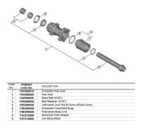 Shimano Spares WH-RX570-TL-R12 complete hub axle, 142 mm