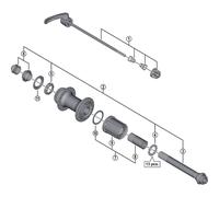 Shimano Spares FH-M785 complete hub axle