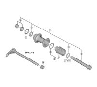 Shimano Spares FH-M8010 complete hub axle
