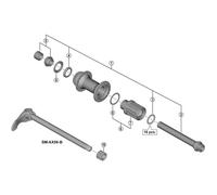 SHIMANO Full Axle FH-MT400-B 148MM Axles, Adults Unisex, Multicolor (Multicolor), Mt400