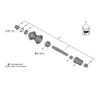 Shimano Spares Cycle Bicycle Bike FH-TC500-MS/HM Complete Axle Silver