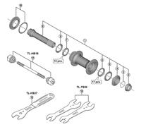 Shimano Spares HB-M7010-B Complete hub axle