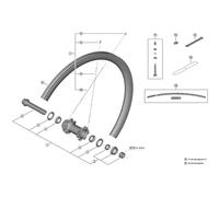 Shimano Spares WH-R9270-C36-TL-F complete hub axle