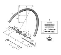 Shimano Spares WH-RS100-R complete hub axle, 141 mm