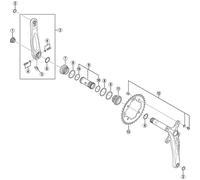 Shimano FC-M640 gear fixing bolt unit -M8 x 8.5 mm, set of 4
