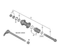 Shimano Complete Hub Axle FH-M618-B (Y39F98010) – Through Axle 12 x 148 mm – Black One Size