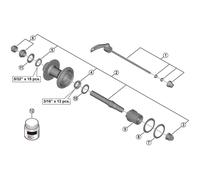Shimano Spares FH-MT500 complete hub axle, 146 mm