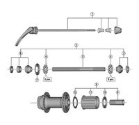Shimano FH-T670 complete quick release, 168 mm, black